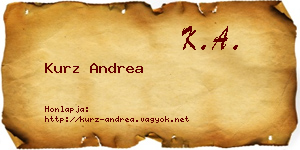 Kurz Andrea névjegykártya